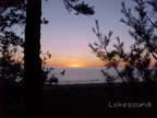 Sunset from the deck of Lakesound vacation rental